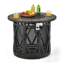 30K BTU Premium Outdoor Patio Gas Fire Pit Table With Fire Glass And Cover, 32" (SAK17432) - Saskby Wholesale - Lifestyle View