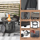 30K BTU Premium Outdoor Patio Gas Fire Pit Table With Fire Glass And Cover, 32" (SAK17432) - Saskby Wholesale - Parts View
