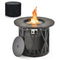 30K BTU Premium Outdoor Patio Gas Fire Pit Table With Fire Glass And Cover, 32" (SAK17432) - Saskby Wholesale - With Cover View
