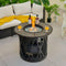 30K BTU Premium Outdoor Patio Gas Fire Pit Table With Fire Glass And Cover, 32" (SAK17432) - Saskby Wholesale - With Fire View