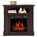 32" Electric TV Stand Entertainment Center Console Fireplace W/ Mantel & Shelf, 1400W (90869345) - Front View