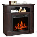 32" Electric TV Stand Entertainment Center Console Fireplace W/ Mantel & Shelf, 1400W (90869345) - Side View