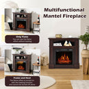 32" Electric TV Stand Entertainment Center Console Fireplace W/ Mantel & Shelf, 1400W (90869345) - Comparison View