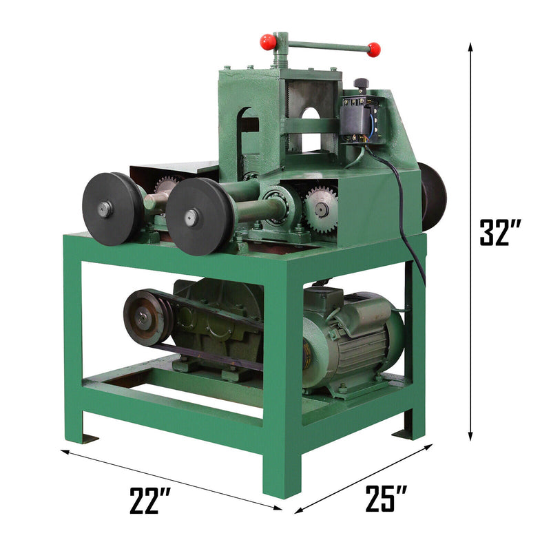 32" Heavy Duty Electric Industrial Square Pipe Tube Bender Machine W/ Die Set (98521576) -Measurement View