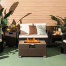 32" Propane Rattan Fire Pit Table Set W/ Side Table Tank & Cover (90165397) - SAKSBY.com - Home Improvement - SAKSBY.com