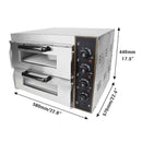 3KW Premium Electric Commercial Stainless Steel Double Deck Pizza Oven (98620571) - SAKSBY.com - Pizza Ovens - SAKSBY.com
