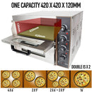 3KW Premium Electric Commercial Stainless Steel Double Deck Pizza Oven (SAK81427) - Saksby Wholesale - Dimensions