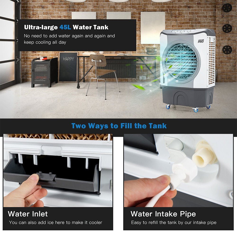 4-In-1 Portable Indoor Outdoor Evaporative Air Cooling Fan, 9740 CFM (91025436) - SAKSBY.com - Comparison View