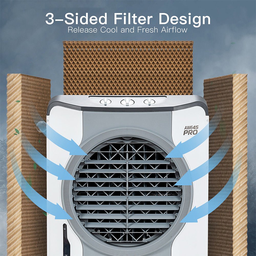 4-In-1 Portable Indoor Outdoor Evaporative Air Cooling Fan, 9740 CFM (91025436) - SAKSBY.com -Front View