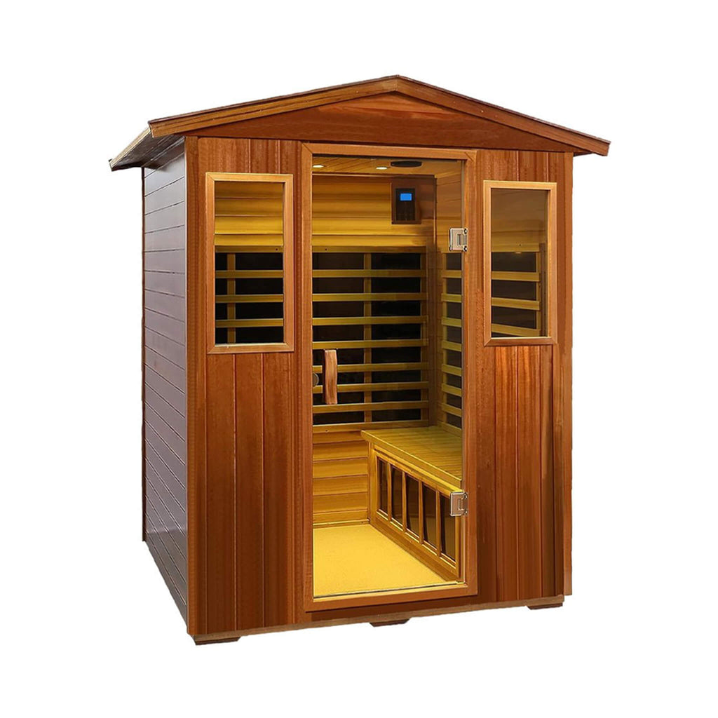 4-Person Luxury Low EMF Outdoor FAR Infrared Home Sauna With Bluetooth Audio, 2050W (96415372) - SAKSBY.com - Saunas - SAKSBY.com