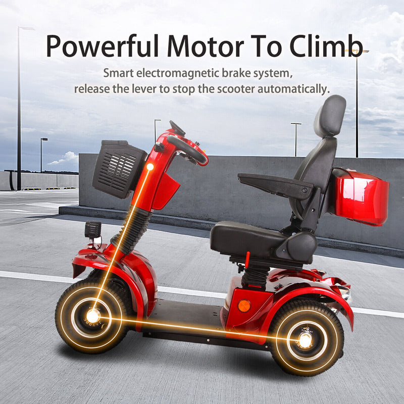 4-Wheel Heavy Duty 48V20AH Electric All-Terrain Mobility Scooter, 500W (93647251) - SAKSBY.com -Zoom Parts View
