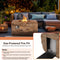 40" Rectangular Propane Fire Pit Table W/ Rocks & Gas Kit, 50K BTU (SAK21411) - Saksby Wholesale - Gas Powered View