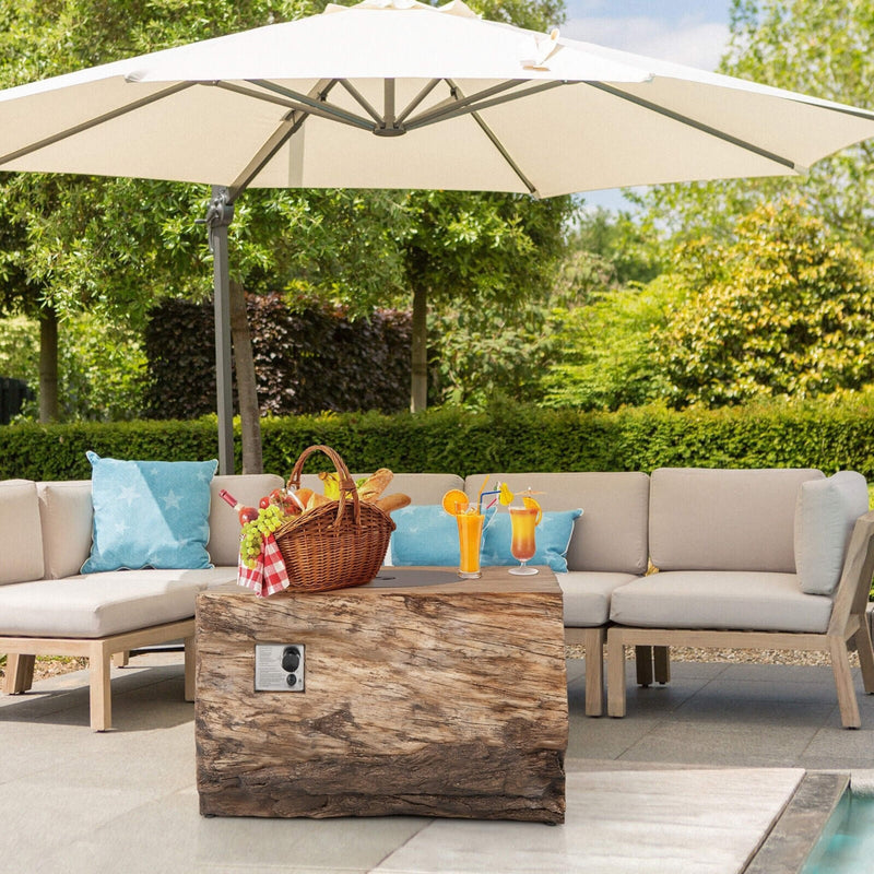 40" Rectangular Propane Fire Pit Table W/ Rocks & Gas Kit, 50K BTU (SAK21411) - Saksby Wholesale - Lifestyle View