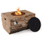 40" Rectangular Propane Fire Pit Table W/ Rocks & Gas Kit, 50K BTU (SAK21411) - Saksby Wholesale - With Fire View