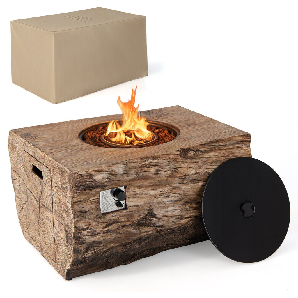 40" Rectangular Propane Fire Pit Table W/ Rocks & Gas Kit, 50K BTU (95421411) - SAKSBY.com - Propane Fire Pits - SAKSBY.com
