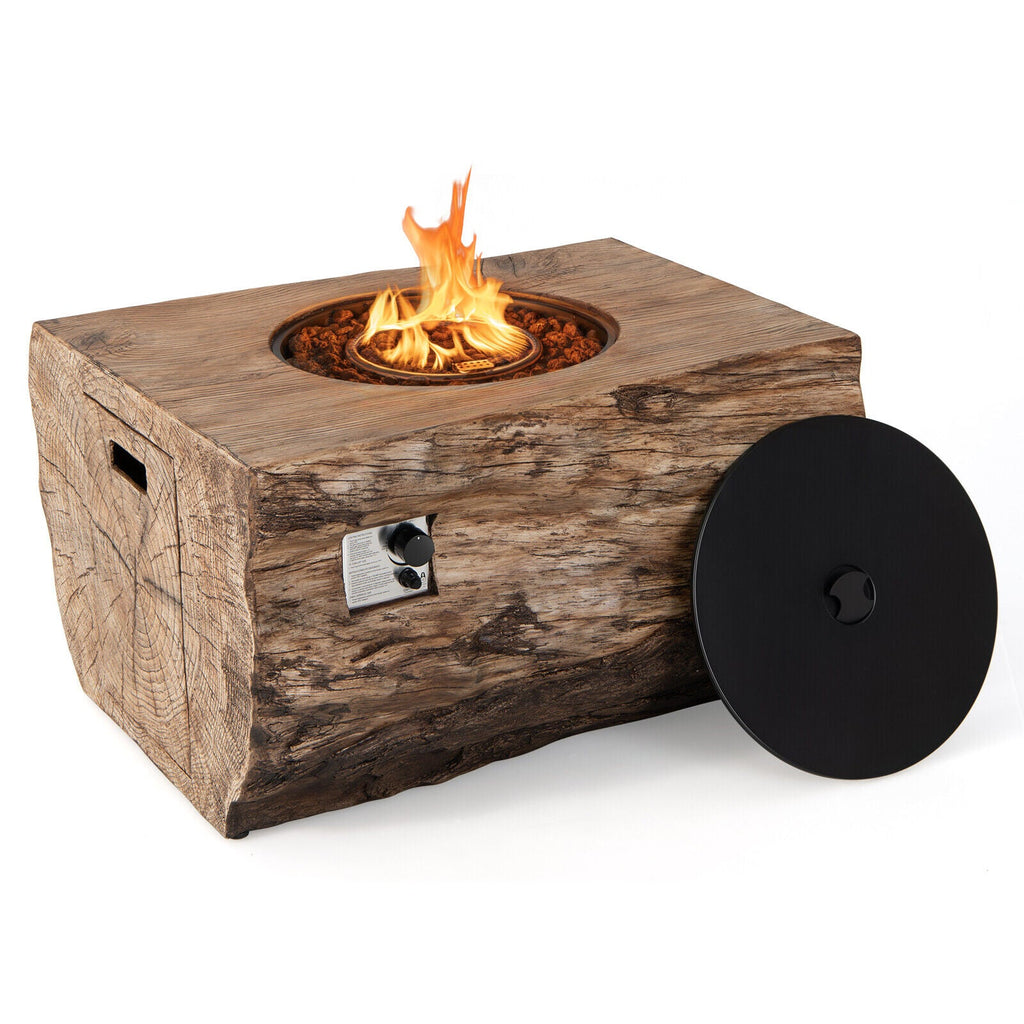 40" Rectangular Propane Fire Pit Table W/ Rocks & Gas Kit, 50K BTU (95421411) - SAKSBY.com - Propane Fire Pits - SAKSBY.com