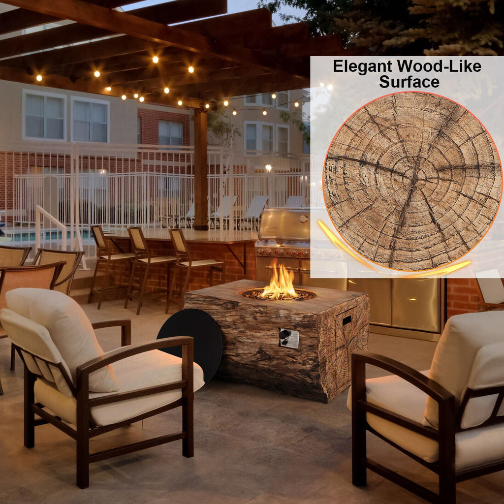 40" Rectangular Propane Fire Pit Table W/ Rocks & Gas Kit, 50K BTU (95421411) - SAKSBY.com - Propane Fire Pits - SAKSBY.com
