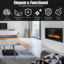 40" Small Electric Modern Fireplace Recessed Wall Mounted Heater W/ Multicolor Flame - Features, Text View