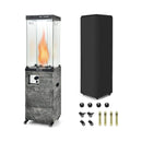 41K BTU Outdoor Propane Gas Patio Heater W/ Lockable Wheels (SAK98052) - Saksby Wholesale - Dark Gray