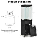 41K BTU Outdoor Propane Gas Patio Heater W/ Lockable Wheels (SAK98052) - Saksby Wholesale - Dimensions