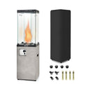 41K BTU Outdoor Propane Gas Patio Heater W/ Lockable Wheels (SAK98052) - Saksby Wholesale - Gray Color