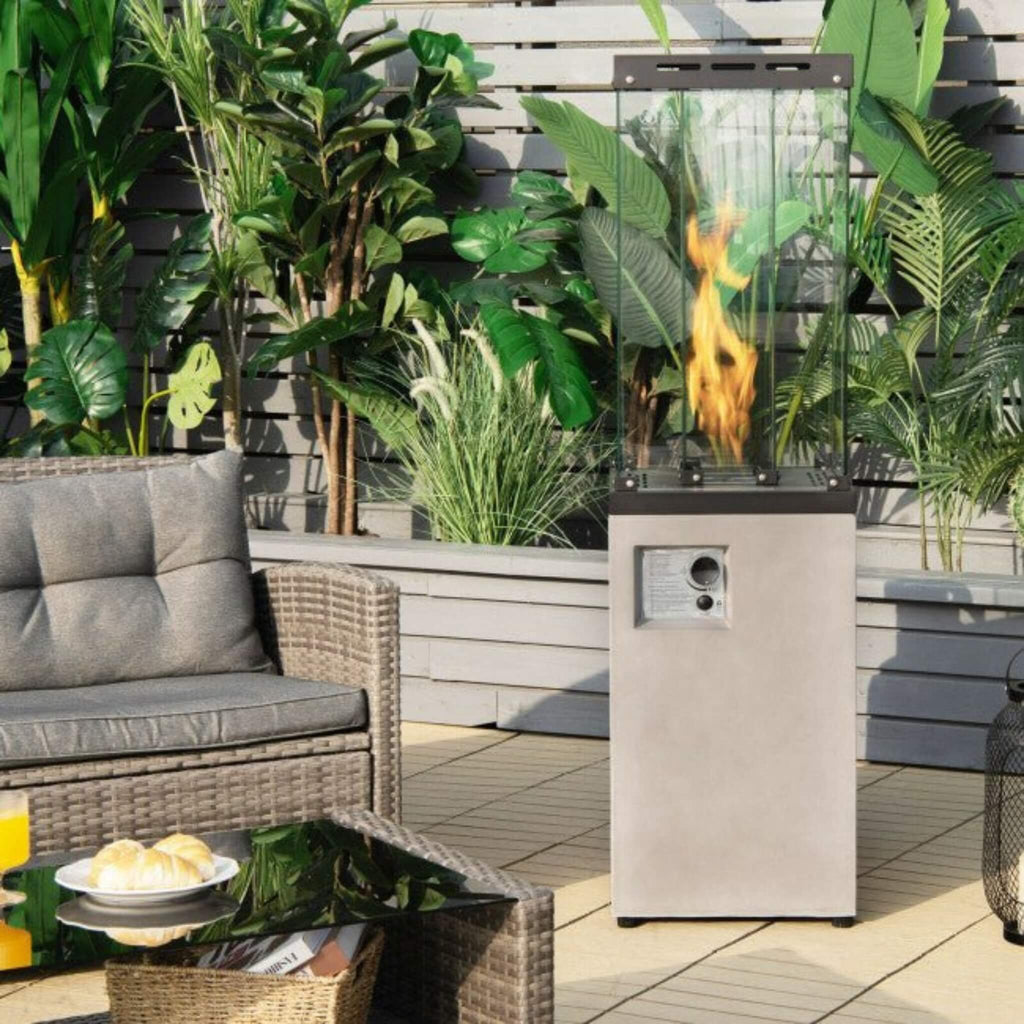 41K BTU Outdoor Propane Gas Patio Heater W/ Lockable Wheels (SAK98052) - Saksby Wholesale - Lifestyle Image in Patio