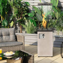 41K BTU Outdoor Propane Gas Patio Heater W/ Lockable Wheels (SAK98052) - Saksby Wholesale - Lifestyle Image in Patio