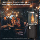 41K BTU Outdoor Propane Gas Patio Heater W/ Lockable Wheels (SAK98052) - Saksby Wholesale - Not Use On Wood Decks