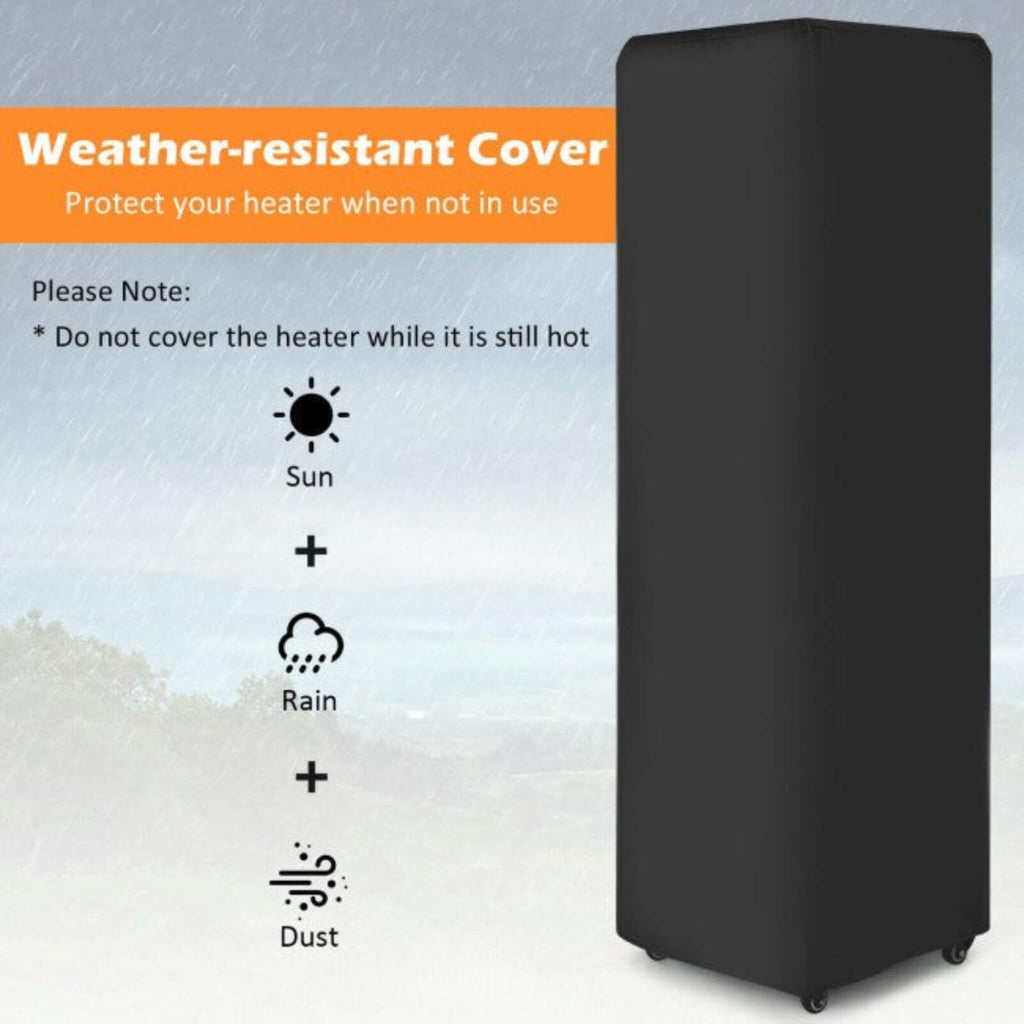 41K BTU Outdoor Propane Gas Patio Heater W/ Lockable Wheels (SAK98052) - Saksby Wholesale - Weather-Resistant Cover