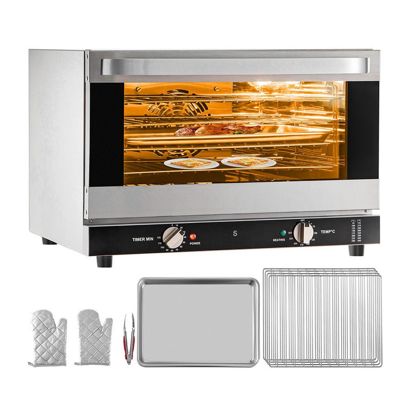 43Qt Heavy Duty Commercial Stainless Steel Countertop Convection Toaster Oven (97251483) - SAKSBY.com -Front View