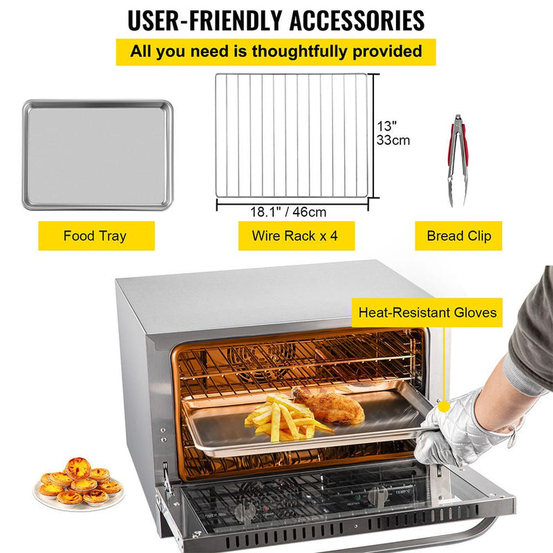 43Qt Heavy Duty Commercial Stainless Steel Countertop Convection Toaster Oven (97251483) - SAKSBY.com - Demonstration View