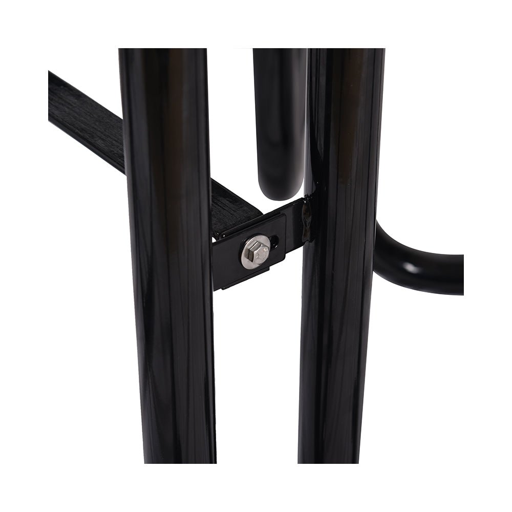 46" Heavy Duty Black Round Outdoor Steel Picnic Table With Umbrella Hole (96428163) - SAKSBY.com - Picnic Tables - SAKSBY.com