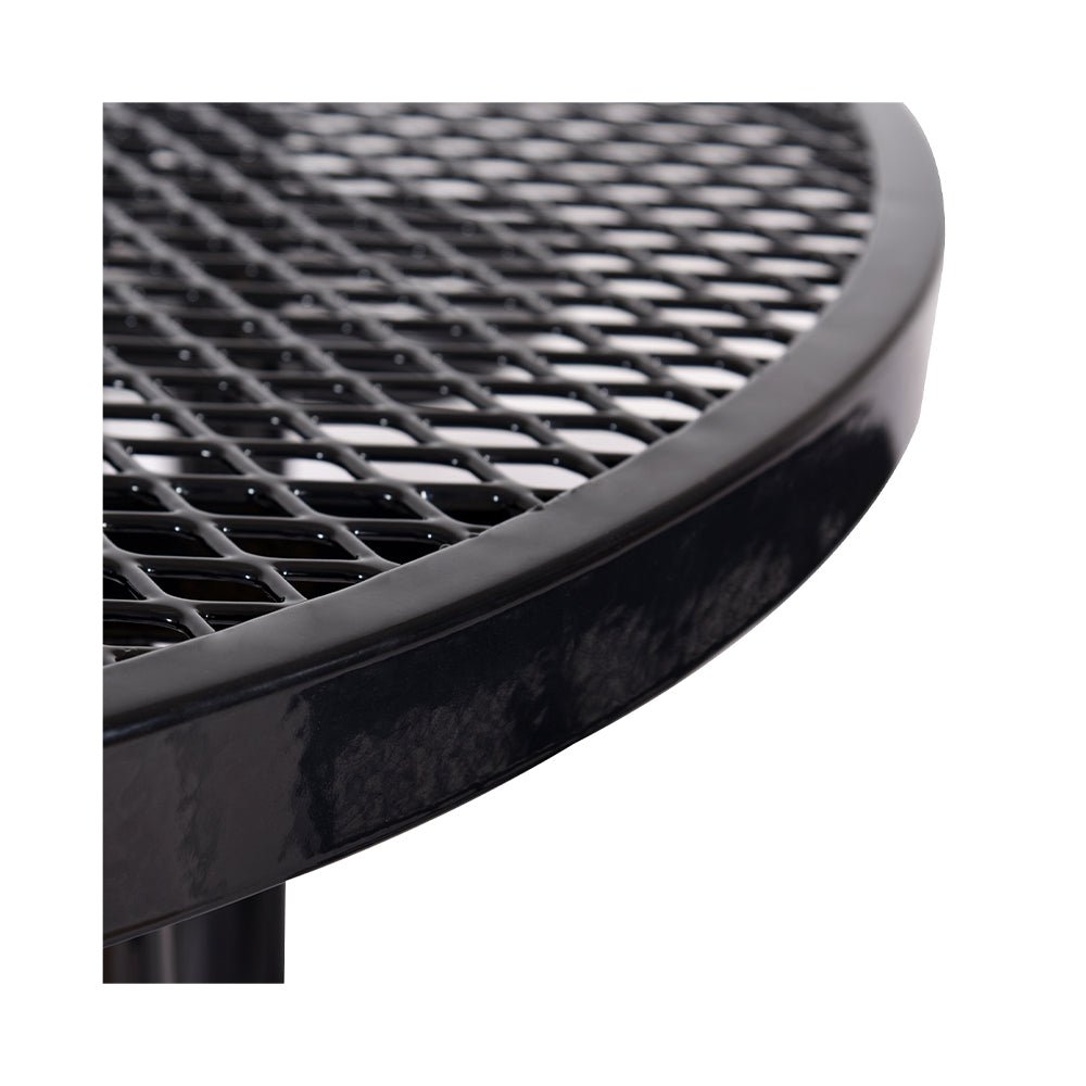 46" Heavy Duty Black Round Outdoor Steel Picnic Table With Umbrella Hole (96428163) - SAKSBY.com - Picnic Tables - SAKSBY.com