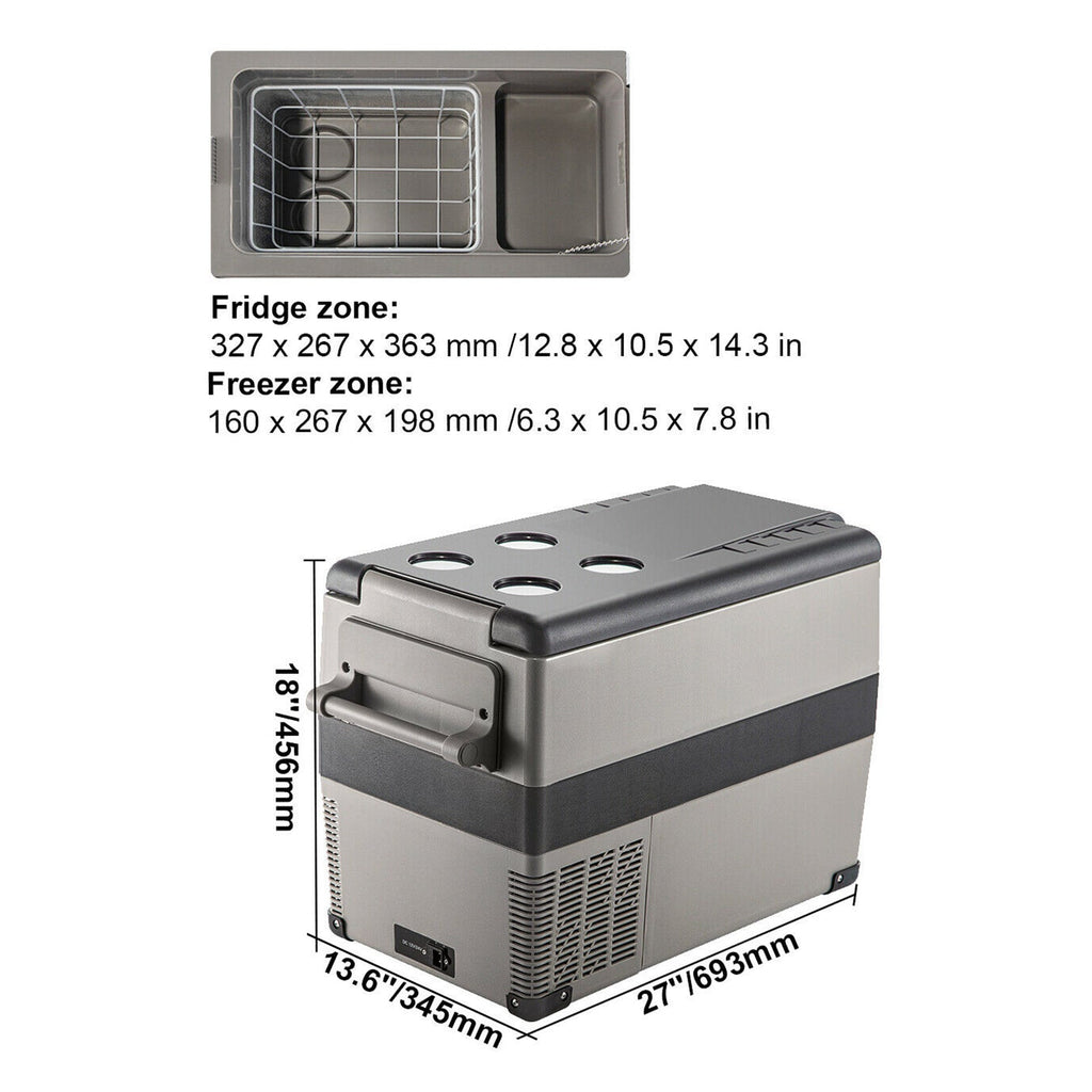 47.5QT Mini Portable Compact 12V Car Refrigerator Freezer Cooler, 45L - SAKSBY.com - Electric Scooters - Zoom Parts View