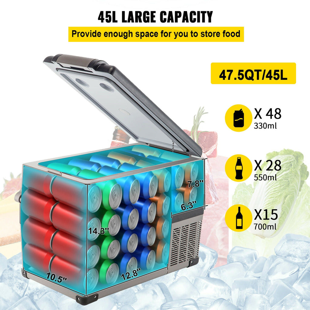 47.5QT Mini Portable Compact 12V Car Refrigerator Freezer Cooler, 45L - SAKSBY.com - Electric Scooters - SAKSBY.com