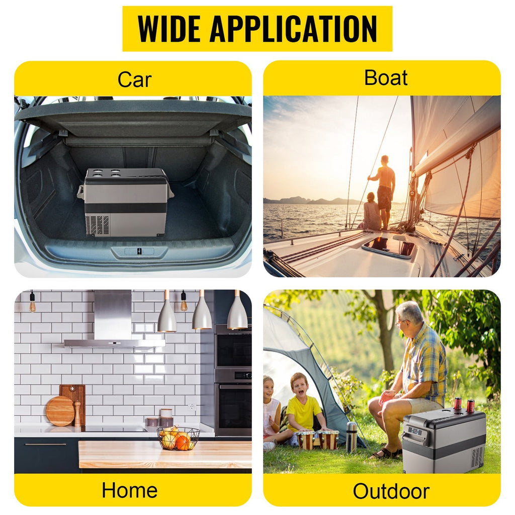 47.5QT Mini Portable Compact 12V Car Refrigerator Freezer Cooler, 45L (97168145) - Demonstration View