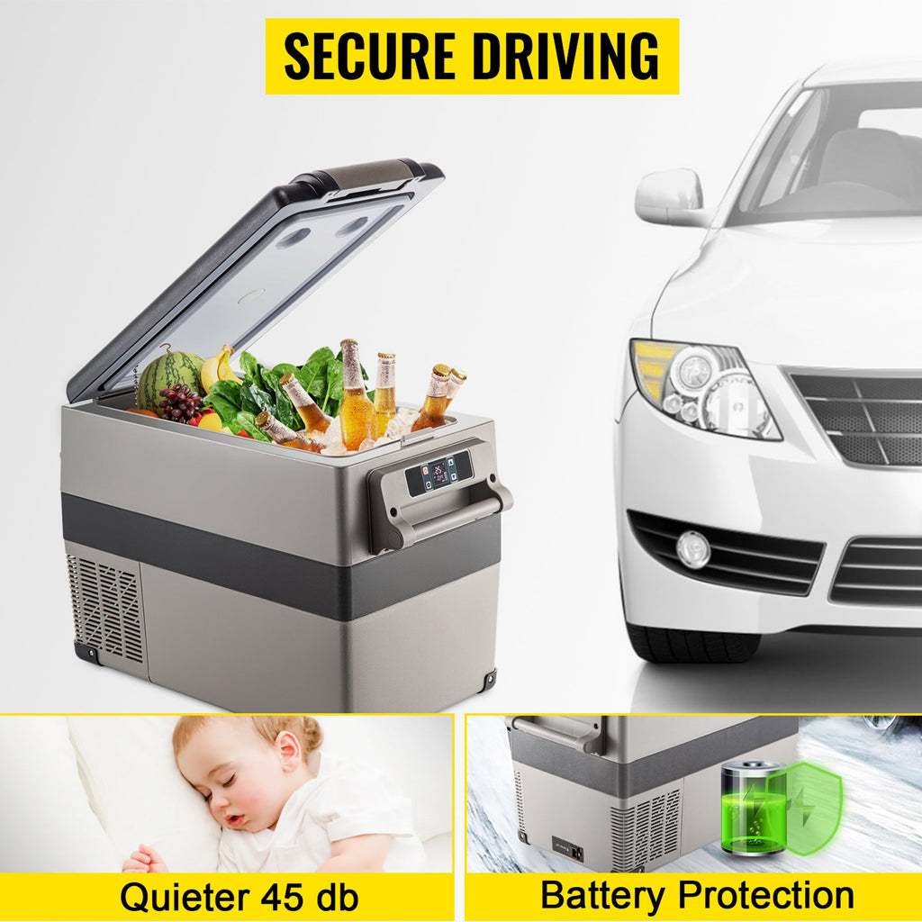 47.5QT Mini Portable Compact 12V Car Refrigerator Freezer Cooler, 45L (97168145) - Demonstration View