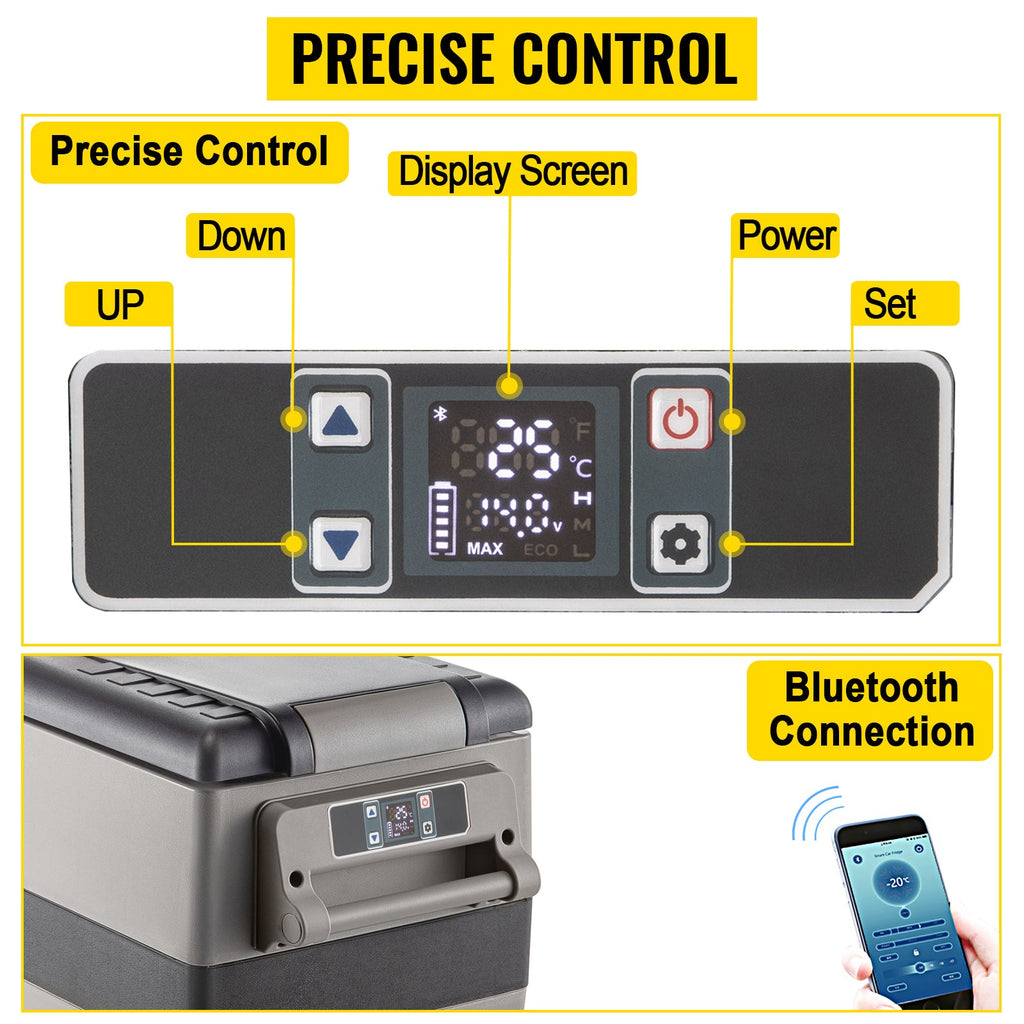 47.5QT Mini Portable Compact 12V Car Refrigerator Freezer Cooler, 45L (97168145) - SAKSBY.com - Demonstration View