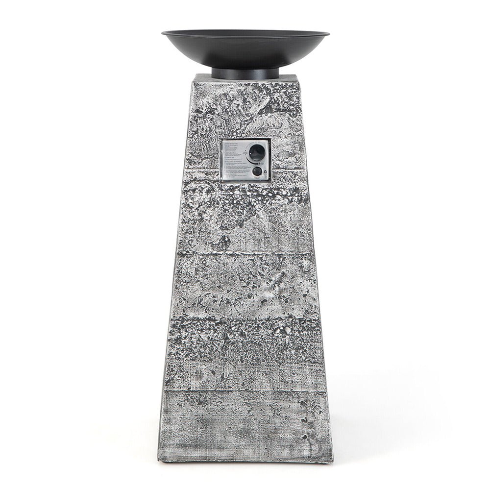48" Large Outdoor Propane Fire Bowl Column With Cover & Lava Rocks (96173485) - SAKSBY.com - Fire Bowls - SAKSBY.com