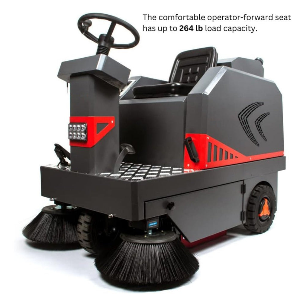 49-Inch Heavy-Duty 1400W Electric Industrial Ride-On Floor Sweeper With Dustbin (SAK18436) - Saksby Wholesale - Load Capacity