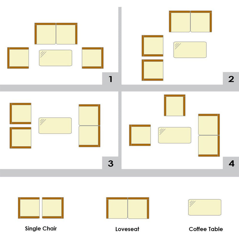 4PC Outdoor Rattan Patio Furniture Set With Cushions & Coffee Table (92175463) - SAKSBY.com - Outdoor Furniture - SAKSBY.com