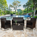 4PC Outdoor Rattan Patio Furniture Set With Cushions & Coffee Table (92175463) - SAKSBY.com - Outdoor Furniture - SAKSBY.com