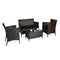 4 PCS Outdoor Rattan Patio Furniture Set With Cushions & Coffee Table (SAK75463) - Saksby Wholesale - Features View
