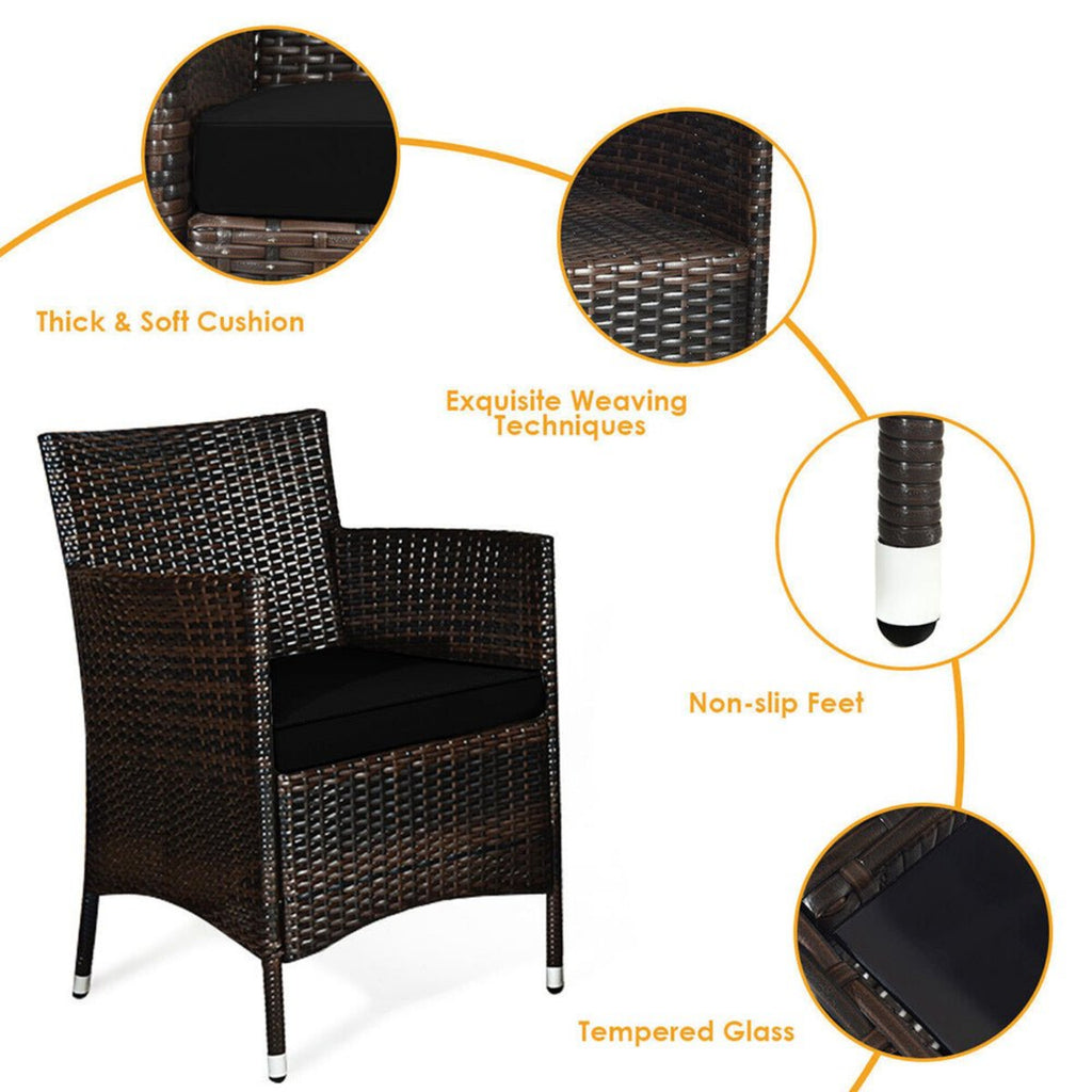 4 PCS Outdoor Rattan Patio Furniture Set With Cushions & Coffee Table (SAK75463) - Saksby Wholesale - Features View