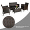 4 PCS Outdoor Rattan Patio Furniture Set With Cushions & Coffee Table (SAK75463) - Saksby Wholesale - Features View