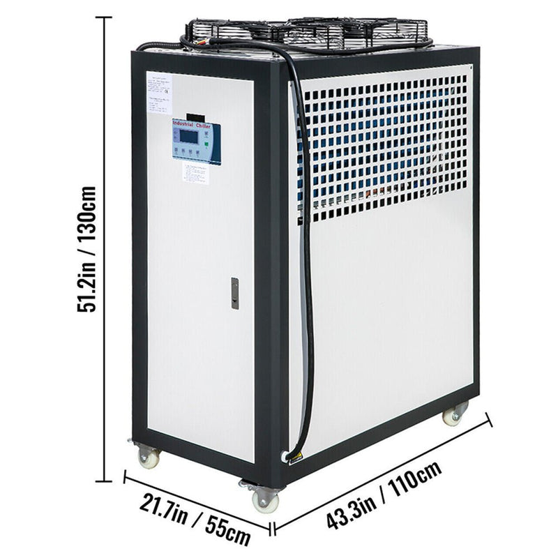 5 Ton Smart Air-Cooled SS Industrial Water Chiller With LCD Display & 53L Water Tank, 5HP (91326458) -Measurement View