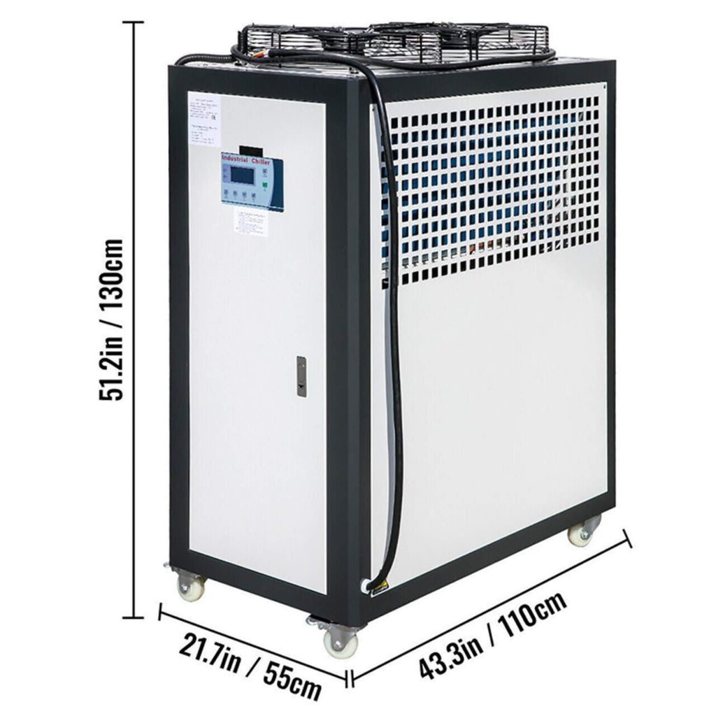 5 Ton Smart Air-Cooled SS Industrial Water Chiller With LCD Display & 53L Water Tank, 5HP (SAK26458) SAKSBY - Dimensions View