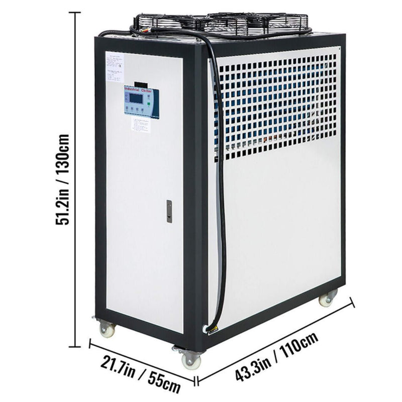 5 Ton Smart Air-Cooled SS Industrial Water Chiller With LCD Display & 53L Water Tank, 5HP (SAK26458) SAKSBY - Dimensions View