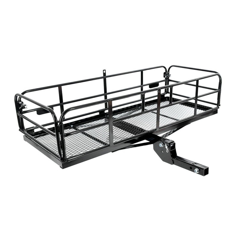 500LBS Folding Trailer Hitch Mounted Cargo Luggage Carrier Rack For Cars & SUVs (96827513) - Side View