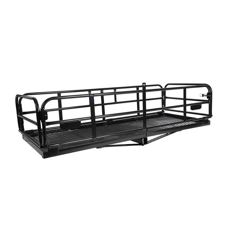 500LBS Folding Trailer Hitch Mounted Cargo Luggage Carrier Rack For Cars & SUVs (96827513) - SAKSBY.com -Side View